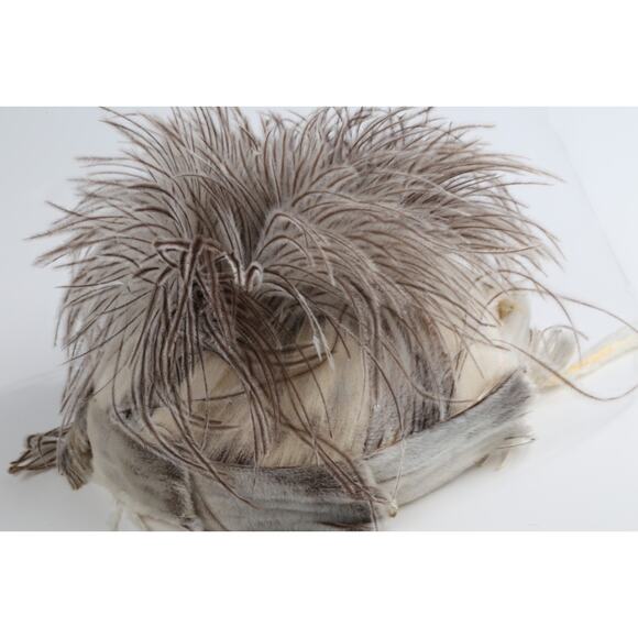 Vintage Modeline Feather Hat Small Black Elegant Millinery 50s Style Size S - Picture 11 of 12